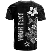 Custom Hawaii Hammerhead Shark Hibiscus Hawaii Pattern T Shirt LT2 BLACK - Polynesian Pride