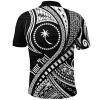 Custom Chuuk Polo Shirt Federated States of Micronesia Black Wave Style LT9 - Polynesian Pride