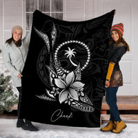 Chuuk State Premium Blanket - Fish With Plumeria Flowers Style - Polynesian Pride