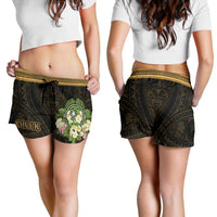 Chuuk State Women's Shorts - Polynesian Gold Patterns Collection - Polynesian Pride