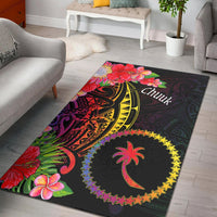 Chuuk State Area Rug - Tropical Hippie Style Black - Polynesian Pride