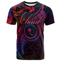 Chuuk State T Shirt Rainbow Style Unisex Black - Polynesian Pride
