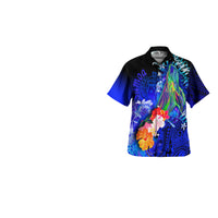 Samoa Matching Dress and Hawaiian Shirt Polynesian Humpback Whale Blue - Polynesian Pride
