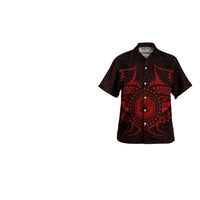 American Samoa Matching Dress and Hawaiian Shirt Polynesian Red Seal - Polynesian Pride