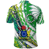 Cook Islands Polo Shirt Artsy Style White LT9 - Polynesian Pride