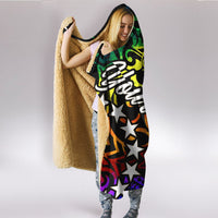 Cook Islands Custom Personalised Hooded Blanket - Rainbow Polynesian Pattern - Polynesian Pride