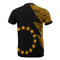 Cook Islands T Shirt Polynesian Pattern Gold Flash Style - Polynesian Pride