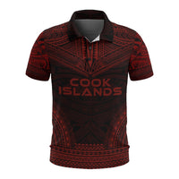 Cook Islands Polo Shirt Kuki Airani Flag Polynesian Chief Tattoo Red Version Unisex Red - Polynesian Pride