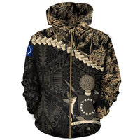 Cook Islands Zip Hoodie Golden Coconut 01 Unisex Art - Polynesian Pride