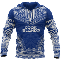 Cook Islands Polynesian Chief Hoodie Unisex Blue - Polynesian Pride
