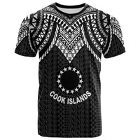 Cook Islands T Shirt Polynesian Armor Style Black Unisex Black - Polynesian Pride