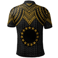 Cook islands Custom Polo Shirt Polynesian Armor Style Gold - Polynesian Pride