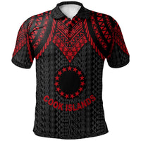Cook islands Polo Shirt Polynesian Armor Style Red Unisex Red - Polynesian Pride