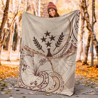 Kosrae Premium Blanket - Hibiscus Flowers Vintage Style - Polynesian Pride