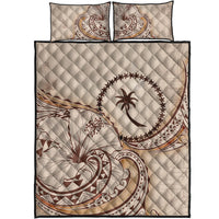 Chuuk Quilt Bed Set - Hibiscus Flowers Vintage Style - Polynesian Pride