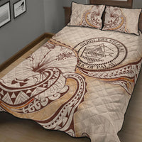 Palau Quilt Bed Set - Hibiscus Flowers Vintage Style - Polynesian Pride