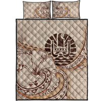 Tahiti Quilt Bed Set - Hibiscus Flowers Vintage Style - Polynesian Pride