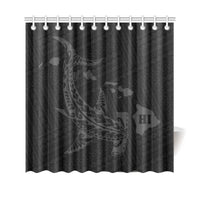 Hawaii Shark Gray Polynesian Shower Curtain 177 x 172 (cm) Gray - Polynesian Pride