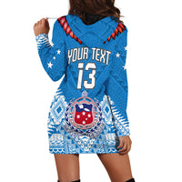 (Custom Personalise Text and Number) Toa Samoa Rugby Hoodie Dress Manu Siva Tau Style Ulafala LT13 - Polynesian Pride