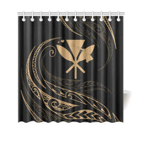 Kanaka Shower Curtain - Gold - Frida Style - Polynesian Pride