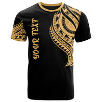 Papua New Guinea Custom T Shirt Papua New Guinea Tatau Gold Patterns Unisex Black - Polynesian Pride