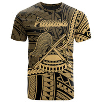 American Samoa T Shirt Fagasa Polynesian Gold Patterns Unisex Black - Polynesian Pride