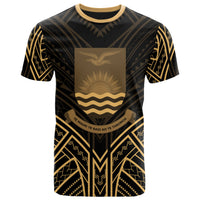 Kiribati T Shirt Kiribati Seal Tribal Gold Color Patterns Unisex Black - Polynesian Pride