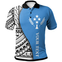 Kosrae Custom Polo Shirt Coat Of Arm and Polynesian Patterns Unisex Blue - Polynesian Pride