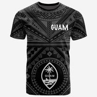 Guam T Shirt Guam Seal With Polynesian Tattoo Style (Black) Unisex Black - Polynesian Pride