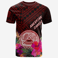 American Samoa T Shirt Coat of Arm With Polynesian Patterns Unisex Red - Polynesian Pride