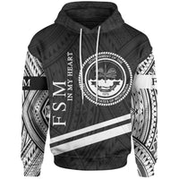 Federated States of Micronesia Hoodie In My Heart Style Polynesian Patterns Unisex Black - Polynesian Pride