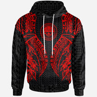 Federated States of Micronesia Hoodie Micronesian Lion Head Red Style Unisex Red - Polynesian Pride