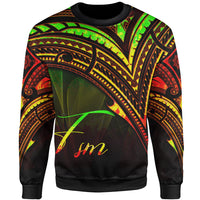 Federated States of Micronesia Sweatshirt - Cross Style Reggae Color Unisex Black - Polynesian Pride