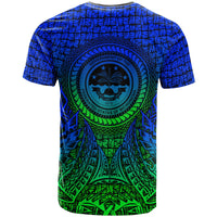 Federated States of Micronesia Pattern T Shirt Circle Pattern Blue - Polynesian Pride
