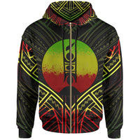 New Caledonia Zip Hoodie New Caledonia Seal Reggae Tribal Patterns Unisex White - Polynesian Pride