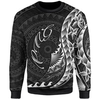 Papua New Guinea Sweatshirt - Polynesian Pattern Style Unisex Black - Polynesian Pride