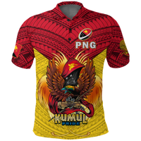 Custom Papua New Guinea Rugby Kumul Pride Polo Shirt LT2 - Polynesian Pride