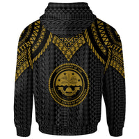 Federated States of Micronesia Custom Zip up Hoodie Polynesian Armor Style Gold - Polynesian Pride