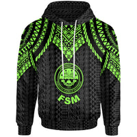 Federated States of Micronesia Hoodie Polynesian Armor Style Green Unisex Green - Polynesian Pride