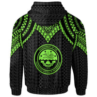 Federated States of Micronesia Custom Hoodie Polynesian Armor Style Green - Polynesian Pride
