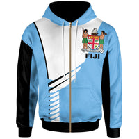 Fiji Zip Hoodie Athletes Style Unisex Blue - Polynesian Pride