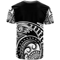 Samoa T Shirt Ethnic Style With Round Black White Pattern - Polynesian Pride
