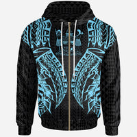 Fiji Zip up Hoodie Polynesian Lion Head Neon Style Unisex Neon - Polynesian Pride
