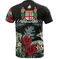 Fiji T Shirt Fijian Flag Hibiscus Palm Leaves - Polynesian Pride
