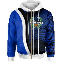 Pohnpei Zip Hoodie Special Unisex Blue - Polynesian Pride