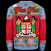 Fiji Custom Personalised Christmas Sweater - Santa Claus Polynesian Tattoo - Polynesian Pride