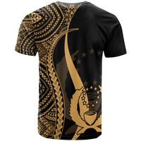 Pohnpei Custom T Shirt Gold Micronesian Tentacle Tribal Pattern - Polynesian Pride