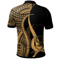 Pohnpei Custom Polo Shirt Gold Polynesian Tentacle Tribal Pattern - Polynesian Pride