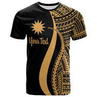 Nauru Custom T Shirt Gold Micronesian Tentacle Tribal Pattern Unisex Gold - Polynesian Pride