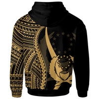 Pohnpei Hoodie Gold Tentacle Tribal Pattern - Polynesian Pride
